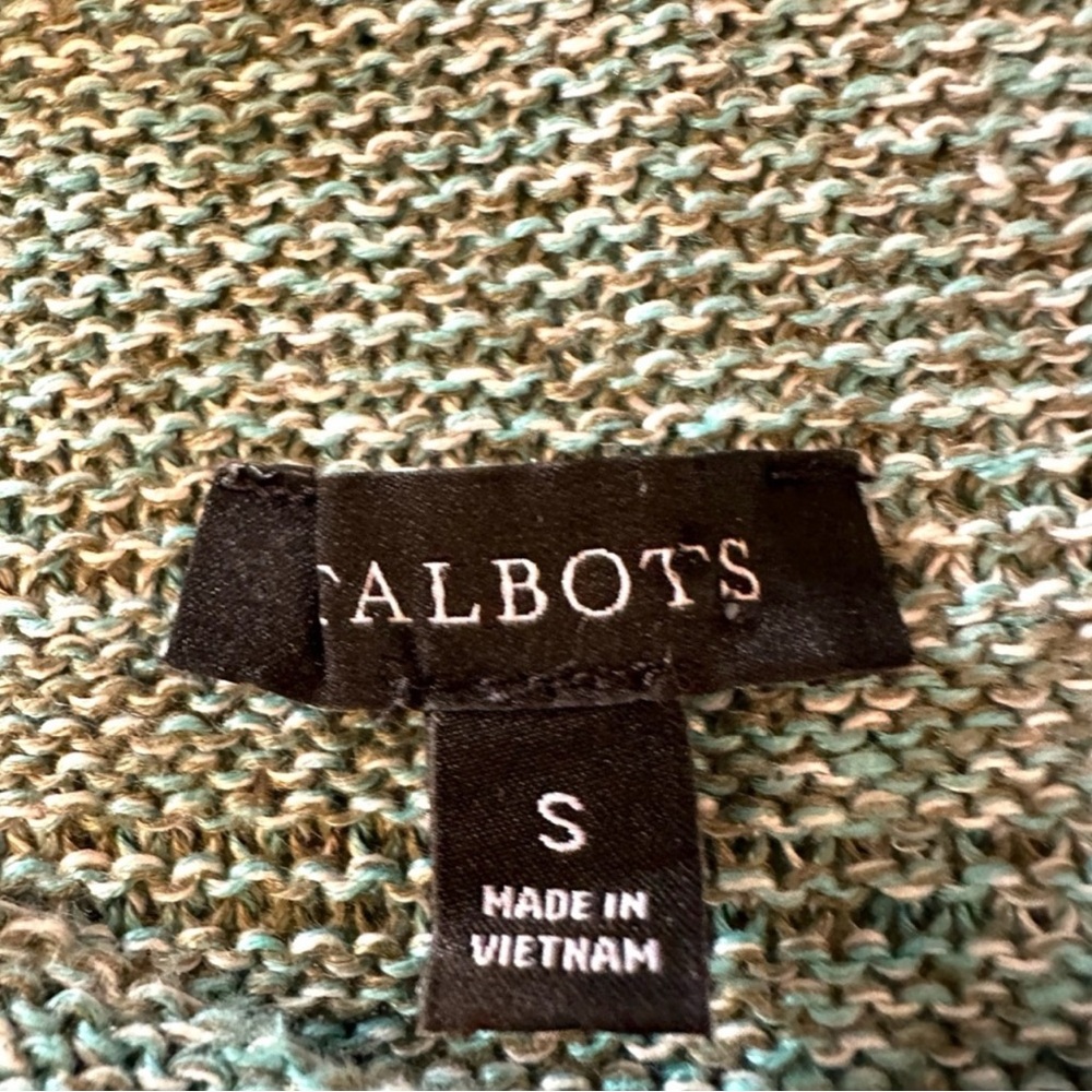 Talbot’s 100% Linen Textured Knit Sweater Cap Sleeves Sz S - Picture 2 of 4